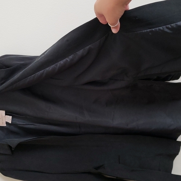 Design by Pat Argenti 100% silk black blazer jacket waist tie, split hem vintage - Picture 10 of 10